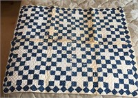 Antique Hand Stitched Quilt, 28” x 32”