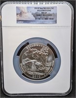 2010 Yellowstone 5 Oz. Silver Oversized 25c Coin