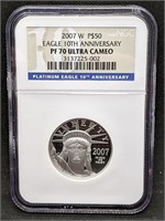 2007 W USA $50 Platinum Eagle - 10th Anniversary