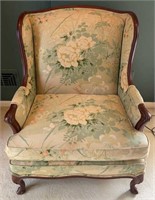 Antique Upholstered Solid Wood Armchair