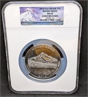 2010 Mount Hood 5 Oz. Silver Oversized 25c Coin