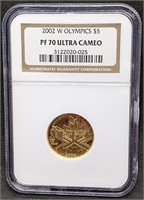 2002W USA $5 Gold Coin Olympics NGC Graded PF70UC