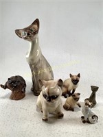 Sesame Cat Figurines & A Raccoon Figurine