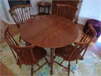 Ethan Allen table and four Windsor style chairs