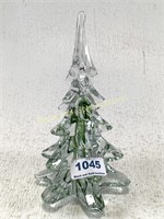 Hand Blown Art Glass Christmas Tree, 7.5" Tall