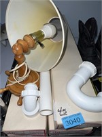 PVC washing machine pipes, wall mounted light