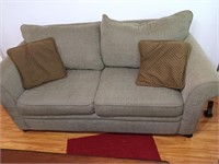 Gray loveseat 79 in wide not perfect