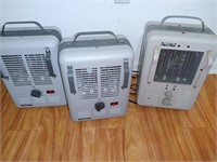 Three space heaters all work