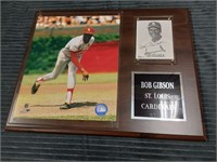 Autographed Bob Gibson Wall Plaque