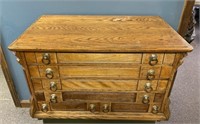 Antique Oak Spool Cabinet