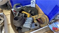 Box Of Misc. Hooks, Shackles, Snatch Block