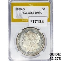 1880-O Morgan Silver Dollar PGA MS62 DMPL