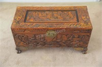 Asian Carved Wooden Chest
