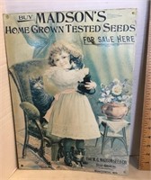 Madson's Seeds repro tin sign
