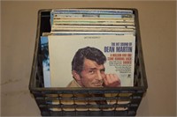 Crate of Vintage Record Albums
