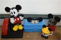 (4) Disney Mickey Mouse pcs w/ Phone Box +