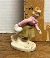 Girl bowler figurine made in Japan