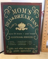 Mom's Bed & Breakfast repro tin sign