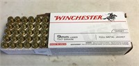 FULL box Winchester 9 mm Luger ammo
