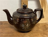 Brown ceramic teapot made in Japan