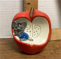 Ceramic Mouse on an apple
