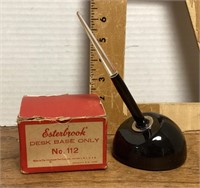 Vintage Esterbrook desk pen base and pen