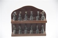 Set of 12 Pewter Thimble  English Street Scene Set