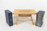 Hard Cover Folio Books & Hand Crafted Step Stool