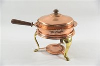 Solid Copper Chaffing Fondue Dish