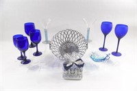 Bombay Sapphire & Cobalt Blue Glass Stemware