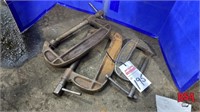 2 larger C clamps & 1 smaller C clamp