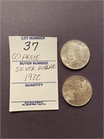 2 1922 Peace Silver Dollars