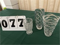 3 Glass Vases