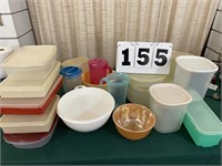 Tupperware items & Glass Bowl total 18 items