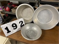 3 AluminumWash Pans (2 Dish - 1 Hand)