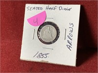 1855 UNITED STATES SEATED DIME WITH ARROWS