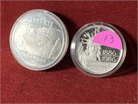 PAIR OF 1986 US STATUE OF LIBERTY COMMEMMS