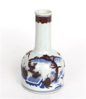 Chinese Blue & Red Kangxi Period Porcelain Vase