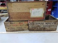 Wood advertising boxes National Hardware ,Hughes
