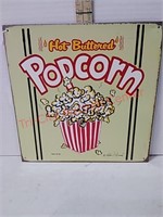 Metal popcorn sign