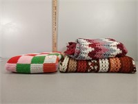 (3) crochet afghan blankets