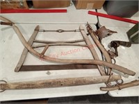 Horse hanes, primitive saw, scythe handle and more