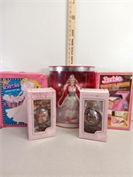 Barbie doll, ornaments, case and more