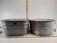 (2) Galvanized wash tubs