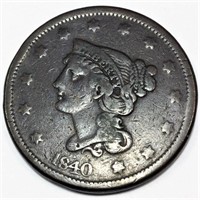 1840 Braided Hair Large Cent