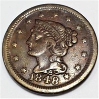 1848 Braided Hair Large Cent High Grade