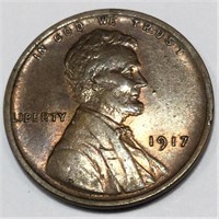 1917 Lincoln Wheat Cent Penny AU/BU