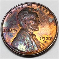 1937-D Lincoln Wheat Ceny Penny Uncirculated