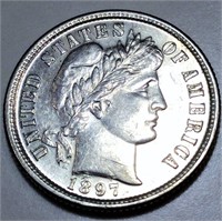 1897 Barber Dime Uncirculated