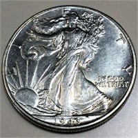 1943 Walking Liberty Half Dollar AU/BU